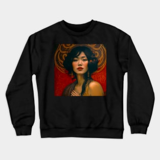 Art Deco Style Woman Crewneck Sweatshirt